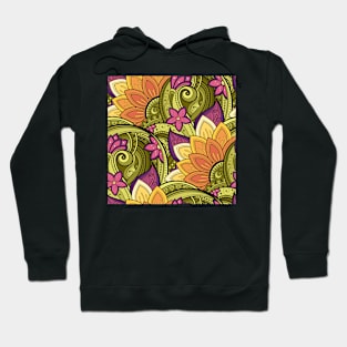 Paisley Print with Vintage Floral Motifs Hoodie